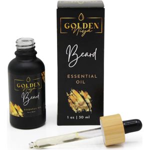 Baardolie Puur Golden Niya 30ml - EU Bio - EcoCert - USDA Keurmerk- Haar - huid - gezicht- baard olie - Koudgeperst - biologisch- Proefdiervrij- Vitamine E- Beard oil -Pipetfles