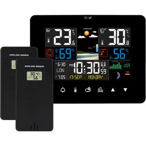 Vendico Weerstation Binnen en Buiten - Incl. Batterijen -Draadloos Weerstation met Buitensensor - Hygrometer - Thermometer