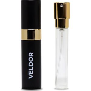 Veldor© Parfum Verstuiver Navulbaar - Mini Parfum Flesje - Reis Parfum - Zwart - 10 ML