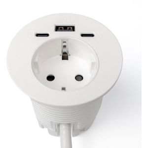Ergopro - Powerspot - Stekkerdoos - Wit - USB A+C Charger en USB-C