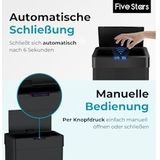 Five Stars® Prullenbak - 60 Liter - RVS - Zwart - Sensor