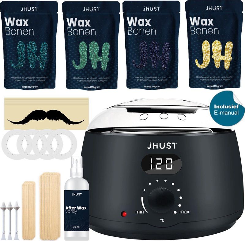 JHust - Professionele Wax Apparaat SET - Wax Heater - Inclusief 400 Gram Hard Wax Bonen