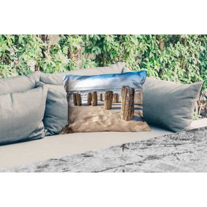 Buitenkussens - Tuin - Zand - Strand - Paal - Water - Zomer - 50x30 cm
