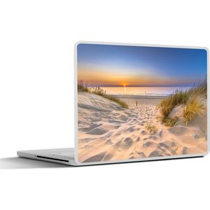 Laptop sticker - 12.3 inch - Duin - Zonsondergang - Horizon - Strand - Gras - 30x22cm - Laptopstickers - Laptop skin - Cover