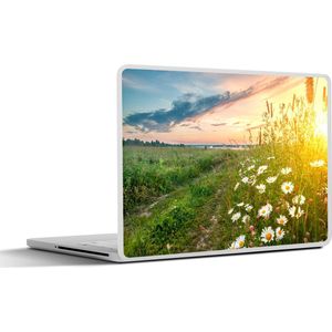 Laptop sticker - 17.3 inch - Bloemen - Madelief - Natuur - Zon - Horizon - 40x30cm - Laptopstickers - Laptop skin - Cover
