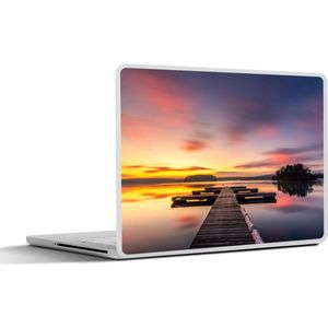 Laptop sticker - 12.3 inch - Steiger - Zonsondergang - Water - Zee - Reflectie - 30x22cm - Laptopstickers - Laptop skin - Cover