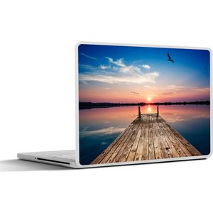 Laptop sticker - 11.6 inch - Steiger - Water - Zonsondergang - Roze - Horizon - 30x21cm - Laptopstickers - Laptop skin - Cover