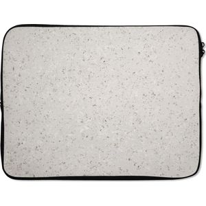 Laptop sleeve - Laptophoes - Graniet print - Grijs - Wit - Design - Laptop cover - 17 Inch - Laptopcase