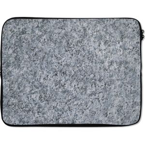 Laptop sleeve - Laptophoes - Graniet print - Grijs - Steen - Design - Laptop case - 17 Inch - Laptophoezen