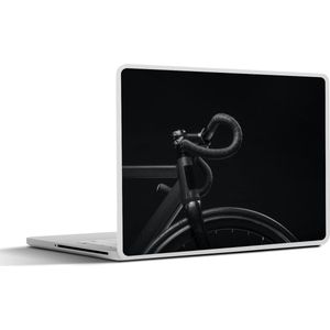 Laptop sticker - 11.6 inch - Fiets - Stuur - Zwart - Wit - 30x21cm - Laptopstickers - Laptop skin - Cover