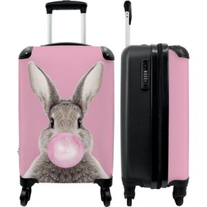 NoBoringSuitcases.com - Roze kinderkoffer - Past binnen 55x40x20 cm en 55x35x25 cm - Reistrolley hardcase - Handbagage - Reisbenodigdheden - Trolley op wieltjes - Reiskoffer met wielen - Harde rolkoffer - Kindertrolley meisje - Lol koffer kinderen