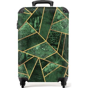 NoBoringSuitcases.com® - Handbagage koffer - Trolley groen - 55x35x25