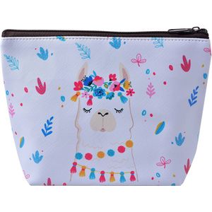 Juleeze Toilettas Dames 22x15 cm Wit Synthetisch Lama