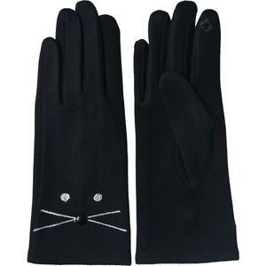 Juleeze Handschoenen Winter 8x24 cm Zwart Katoen Polyester