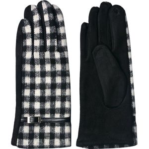 Juleeze Handschoenen Winter 9x24 cm Zwart Polyester Ruit