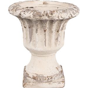 Clayre & Eef Bloempot Ø 18x20 cm Beige Keramisch materiaal Plantenhouder