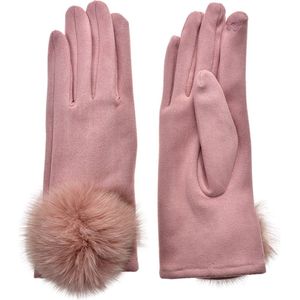 Clayre & Eef Handschoenen Winter 9x24 cm Roze Polyester