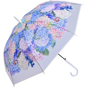 Clayre & Eef Paraplu Volwassenen 60 cm Wit Kunststof Hortensia