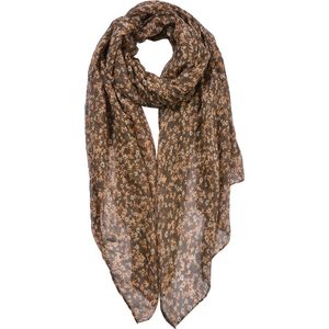 Clayre & Eef Sjaal Dames Print 80x180 cm Bruin Shawl Dames