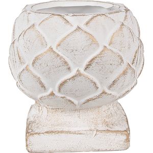 Clayre & Eef Bloempot Ø 14x14 cm Wit Steen