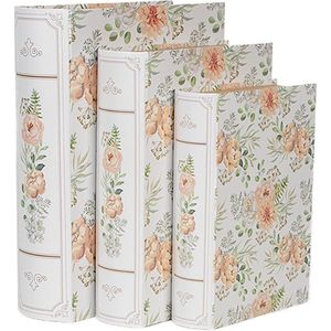 Clayre & Eef - Opbergboeken - Roze - Karton - Set van 3