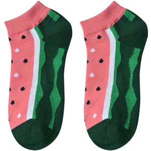 Clayre & Eef - Sokken - Watermeloen Roze/Groen - Multi - Polyester