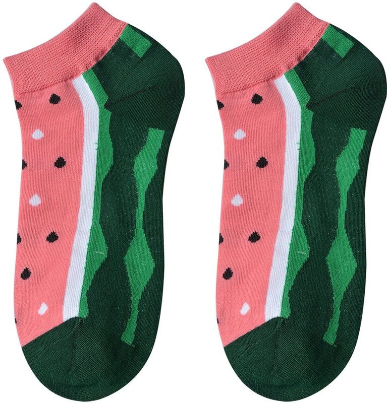 Clayre & Eef - Sokken - Watermeloen Roze/Groen - Multi - Polyester