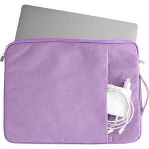 Coverzs Luxe Laptoptas - Laptophoes 14 inch & 15 6 inch - Laptoptas dames / heren - Laptophoes macbook & laptops - Laptop sleeve / hoes / hoesje / tas - Tas laptop - Aktetas - Computertas - Met handvat (paars)
