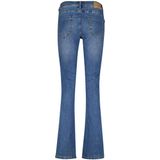Red Button Cropped Slim Fit Jeans Babette Medium Blue Denim