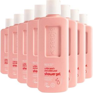 Seepje Showergel - White Peach and Cedarwood - Natuurlijke Ingredienten - 8 x 300ML