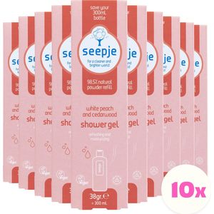 Seepje Shower gel navulling - White Peach and Cedarwood - 10 x 38 gram