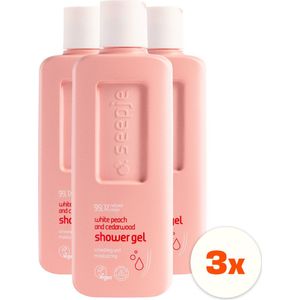 3x Seepje Witte Perzik en Cederhout Douchegel 300 ml