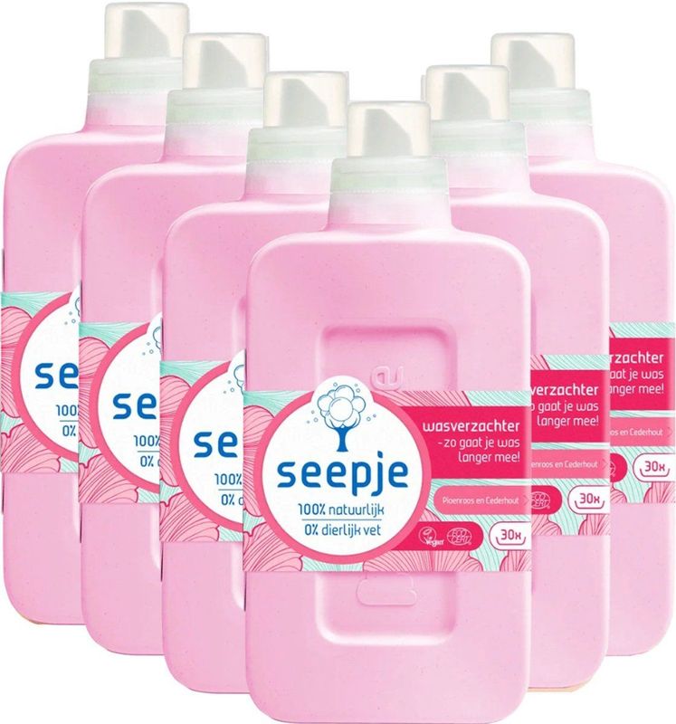 Seepje - Wasverzachter - Pioenroos en Cederhout - 30 Wasbeurten