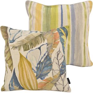 Janaé Jungle Blue / Blauw Kussenhoess-sKatoen/Linnens-s45 x 45 cm