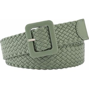 Fayé Gevlochten Riem - Groen | Riemmaat 90 cm | Lengte 105 x 4 cm | Kunstleder | Fashion Favorite