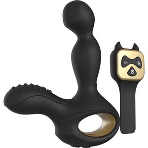 Playbird® - The Panda - Prostaat Vibrator Mannen - 360º Roterende - Met Afstandsbediening - Gay Stotende Buttplug Stimulator Set - Anaal Dildo Vibrator - Buttplug Groot - Zwart