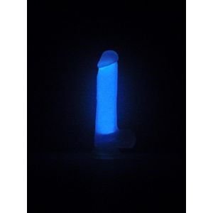 Playbird® - Glow in the dark dildo - 21 cm - roze - met sterke zuignap - flexibel