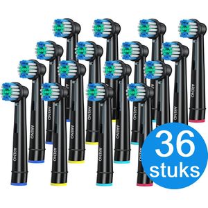 Universele Opzetborstels - Voor Oral-B en Braun - 36 Stuks - Zwart