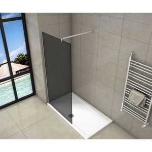 Serie Black Dahlia - Inloopdouche/ Douchewand - 80x200 - Chroom - 8mm Rookglas