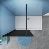 Serie Black Dahlia - Inloopdouche/ Douchewand - 90x200 - Mat Zwart - 8mm Rookglas