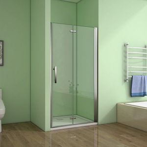 Douchedeur Poppy Nisdeur 120x185 Vouwdeur 2-delig 6mm Helder Glas Antikalk Chroom