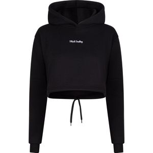 Black Donkey - Daily Crop Hoodie - Zwart/Wit - 100% Katoen