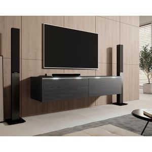 Meubella - TV-Meubel Dixon - Zwart eiken - 140 cm