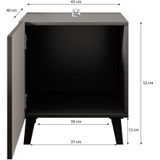 Meubella - Nachtkastje Prime - Zwart - 45 cm - Set van 2