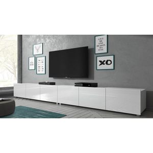 Meubella - TV-Meubel Calgary - Wit - 300 cm - Hangend of staand