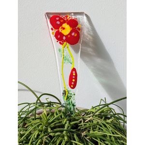 Mapart-handgemaakte-plantensteker-rodebloem1-glas-fusing
