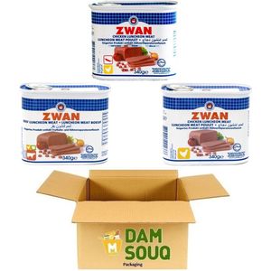 Zwan - Mixpakket Ingeblikt Kip en Rund - 3x 340Gr - Halal