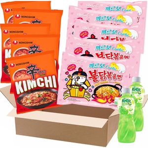 NONGSHIM Korean Instant Noedels/Noodles Mixpakket Shin Ramen en Ansung Noodle (10x pakjes)