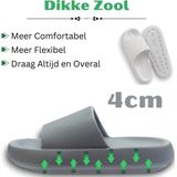 Klikkopers - Cloud Slides - Badslippers - Grijs - Lichtgewicht - Super Zacht aan je Voeten - Anti-Slip