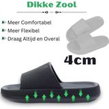 Klikkopers® - Cloud Slides - Badslippers - Zwart - Lichtgewicht - Anti-Slip